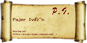 Pajer Iván névjegykártya