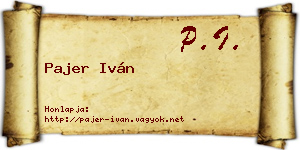 Pajer Iván névjegykártya